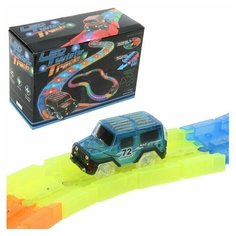 Автотрек Veld co 80972 с подсветкой, звуковыми эффектами и светящейся машинкой