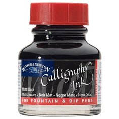 Тушь Winsor&Newton ля каллиграфии (красная крышка), 30мл, черная