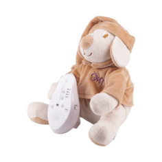 Мягкая игрушка Drёma BabyDou Собачка бежевая с белым и розовым шумом, 20 см 20 см