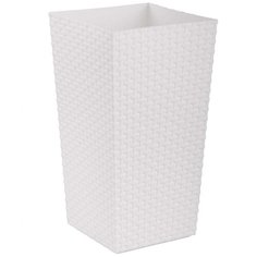 Кашпо напольное Альтернатива Ротанг, 22 x 22 x 41 см, белое Alternativa