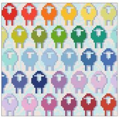 Набор алмазной мозаики "Радужные овечки", размер 20х20см, 31 цвет Яркие Грани
