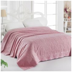 Махровая простынь для укрывания 200х220 Розовая Esra - Турция Карна Karna