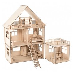 ХэппиДом кукольный домик HK-D004, бежевый