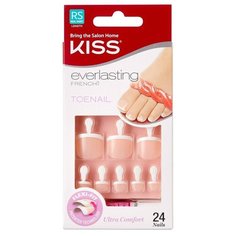 Накладные ногти KISS Everlasting French Short Length Toenails для педикюра Limitless 24 шт.