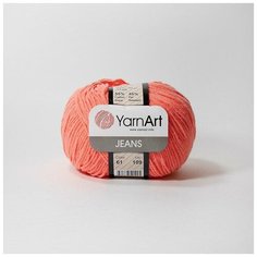 Пряжа YarnArt Jeans, 55 % хлопок, 45 % акрил, 50 г, 160 м, 2 шт 61 коралл