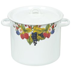 Кастрюля сталь, эмалированное покрытие, 5.5 л, с крышкой, Сибирские товары, С1617/. П/.3/*59/. П*44/ЗП