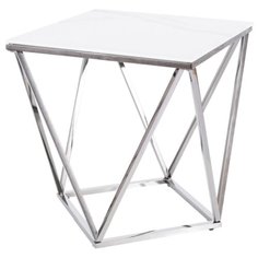 Журнальный столик SIGNAL SILVER B II, эффект мрамора - серебристый СИГНАЛ