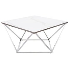 Журнальный столик SIGNAL SILVER A II, эффект мрамора - серебристый СИГНАЛ