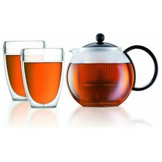Набор чайный Assam 3 предмета (чайник заварочный с прессом Assam 1 л. чёрный, набор термобокалов Pavina Outdoor 0.35 л. - 2 шт Bodum