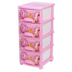 Комод Декор "Золушка" 4 ящика, белый РОССПЛАСТ