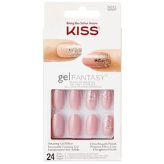 Kiss Набор накладных ногтей с клеем "Розовая пыль" короткой длины 28шт Nude Nails KGN07XC