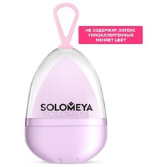 Solomeya Косметический спонж для макияжа, меняющий цвет “Purple- pink”/ Color Changing blending sponge Purple- pink