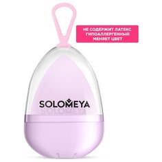 Solomeya Косметический спонж для макияжа, меняющий цвет “Purple- pink”/ Color Changing blending sponge Purple- pink