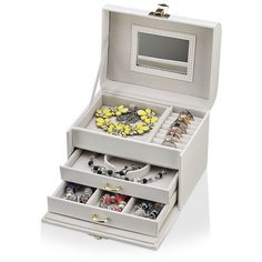 Шкатулка с отделениями для украшений белая Delta White Leader