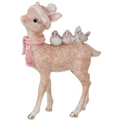 Статуэтка "Лесные друзья" 11*5*15см Олененок и птички, полистоун Lefard