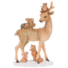 Статуэтка "Лесные друзья" 10*6*16см Олень на снегу Lefard