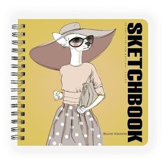 SKETCHBOOK BrunoVisconti® 200х205 мм, 50 л. Белая 200 г, на гребне Арт. 1-551/05 обложка в ассортименте