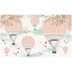 Фотообои Воздушные шары для детской комнаты/ Красивые уютные обои на стену в интерьер комнаты/ Детские/ На кухню в спальню детскую зал гостиную прихожую/ размер 300х180см/ Флизелиновые