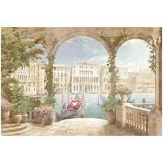 Фотообои Арка в Венеции в пастельных тонах/ Красивые обои с перспективой на стену в интерьер комнаты/ 3Д расширяющие пространство/ На кухню в спальню детскую зал гостиную прихожую/ размер 400х270см/ Флизелиновые