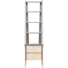 Этажерка Leset Сканди с тумбой 2 ящика, Дуб/Серый ясень