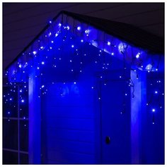 Гирлянда светодиод. Бахрома 3х0,6м уличная, 160LED, синее свечение, темная нить, 220В Luazon Lighting