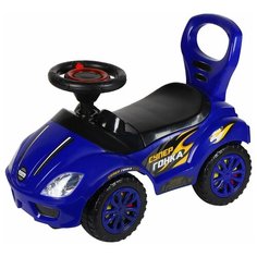 Каталка детская толокар ТМ "Компания Друзей" с мелодиями В. Шаинского, машина каталка для малышей, пушкар для малышей, ходунки, для детей, для мальчиков, для девочек, цвет синий, в/к 60х45,5х28 см