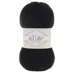 Пряжа Alize Happy Baby, 65 % акрил, 35 % полиамид, 100 г, 330 м, 5 шт., 60 черный