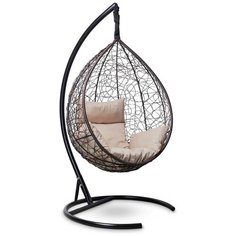 Подвесное кресло- кокон Laura Outdoor SEVILLA коричневое + каркас (бежевая подушка)