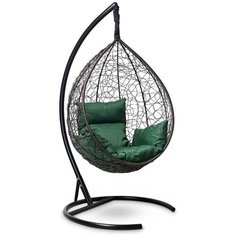 Подвесное кресло- кокон Laura Outdoor SEVILLA коричневое + каркас (зеленая подушка)