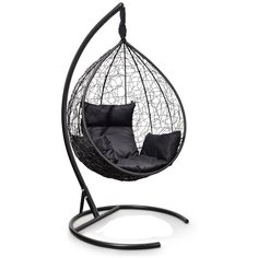 Подвесное кресло-кокон Laura Outdoor SEVILLA черное + каркас (черная подушка)