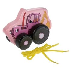 Игрушка деревянная "Буратино" Каталка "Синий трактор мила" 12см