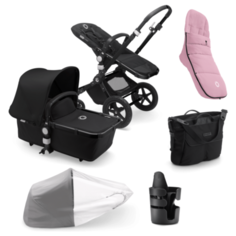Коляска 2 в1 Bugaboo Cameleon3 Plus (Бугабу Хамелеон 3 плюс) Complete Black/Black-Black 230162ZW01 + набор зимний SOFT PINK
