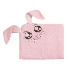 Twinklbaby Полотенце с капюшоном Fun Dry Зайка банное 80х100 см розовый