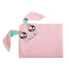 Twinklbaby Полотенце с капюшоном Fun Dry Зайка банное 80х100 см розовый/зеленый