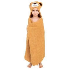 Полотенце с капюшоном мишка коричневое, размер L Baby Bunny