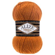 Пряжа для вязания Alize Superlana klasik (однотонная) 100гр. 280м. (75% акрил, 25%шерсть) ТУ (234 оранжевый), 5 мотков
