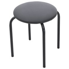 Стулья и табуреты Табурет Фабрикант "Чико", обивка иск. кожа черный, каркас черный