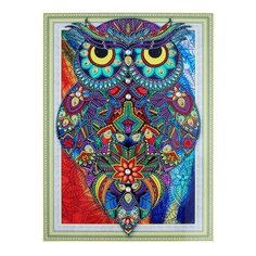 Алмазная мозаика Рубиновая сова, Color KIT 30x40 см.