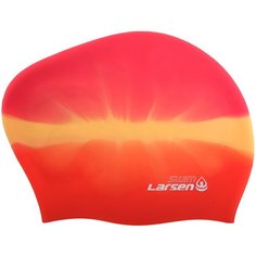 Шапочка плавательная для длинных волос Larsen МC-800 оранж/роз