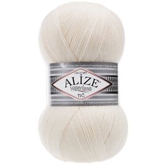 Пряжа Alize Superlana Tig, 25 % шерсть, 75 % акрил, 100 г, 570 м, 5 шт., 62 молочный