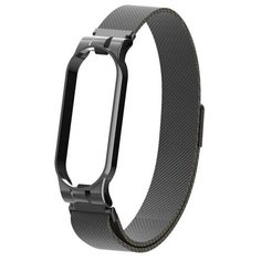 Ремешок миланский с магнитом для Mi band 5 Black Xiaomi