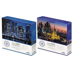Пазл 1000 эл. Origami "Виа Терра. Небоскрёбы Москва-сити/Вечерний мегаполис", ассорти, цена за штуку, 308572