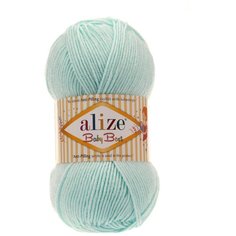 Пряжа Alize Baby Best 100г 240м (10% бамбук, 90% акрил) с эффектом АНТИПИЛЛИНГ (19 водяная зелень) 5 шт