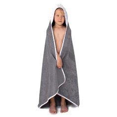 BabyBunny Полотенце с уголком банное 100х100 см серый