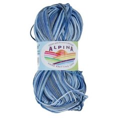 Пряжа ALPINA "KATRIN" 10 шт. в упак. цвет голубой- св. голубой- серый (KATRIN-221)