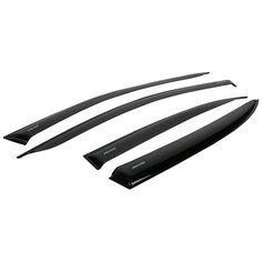 Дефлекторы неломающиеся на боковые стекла Voron Glass серия Samurai Nissan Almera 2012 - н.в. /седан/накладные/скотч/к-т 4шт./ Azard