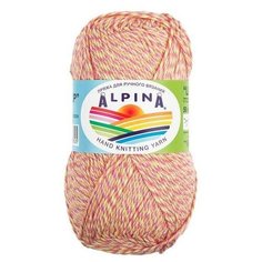 Пряжа ALPINA "LOLLIPOP" 10 шт. в упак. цвет салатовый- малиновый- коралловый- персиковый (LOLLIPOP-07)