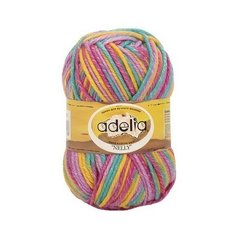 Пряжа ADELIA "NELLY" 5 шт. в упак. цвет бирюзовый- желтый- сиреневый- розовый (NELLY-25)