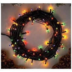 Гирлянда "Нить" 7 м , IP20, тёмная нить, 100 ламп, свечение мульти, 8 режимов, 220 В Luazon Lighting