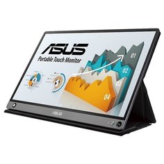 ASUS ZenScreen Touch MB16AMT, 15,6" IPS портативный монитор с интерфейсом USB- C, Full HD (1920x1080), 10- пальцевый сенсорный интерфейс, аккумулятор (до 4 часов автономной работы), micro- HDMI, складной чехол, совместимость с интерфейсом USB Type- A,